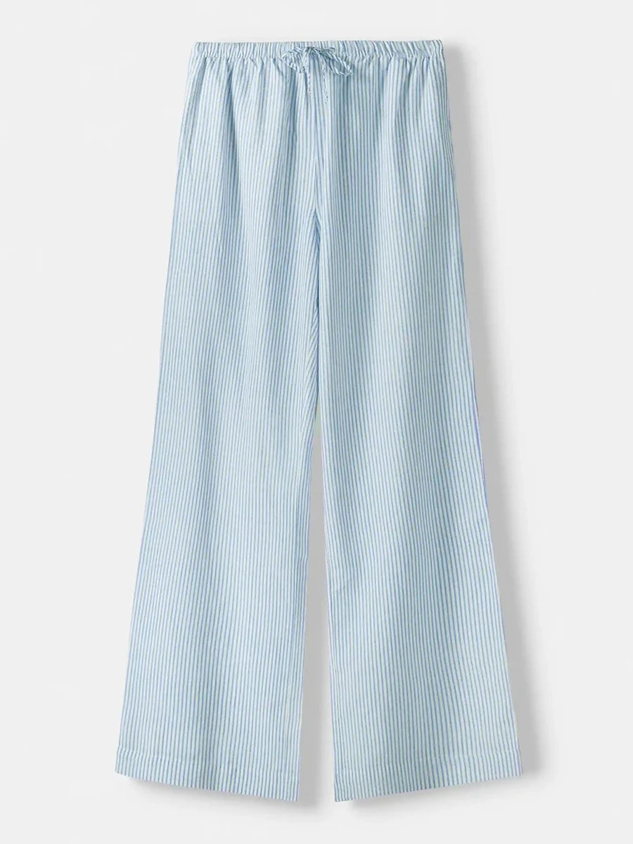 Women's Striped Wide-Leg Pants